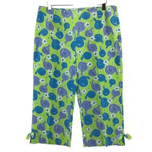 Lilly Pulitzer Capri Pants Womens Sz 8 Vintage Escargot Snail Print Vacation